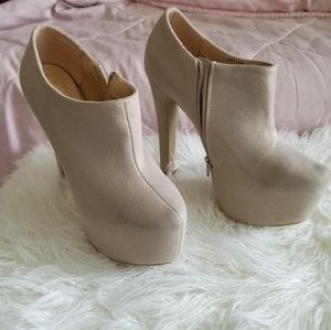 PAPER FOX BEIGE PLATFORM BOOTIES